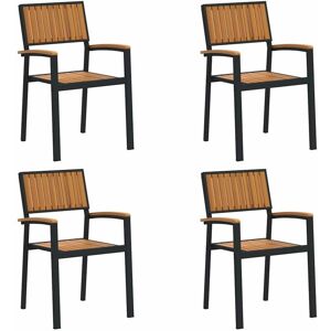Garden Chair 4 pcs Brown 56 x 57 x 87cm Solid Acacia wood Vidaxl Garden Chair 4 pcs Brown 56 x 57 x 87cm Solid Acacia wood Vidaxl