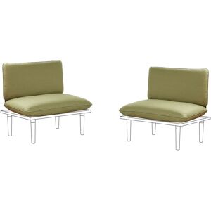 BELIANI Outdoor Cushion Cover Set for Garden Corner Sofa Seat and Backrest Cushions Cases Olive Green Frascati BELIANI Outdoor Cushion Cover Set for Garden Corner Sofa Seat and Backrest Cushions Cases Olive Green Frascati