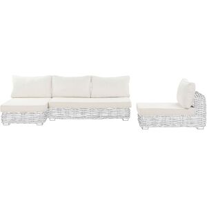Beliani - Outdoor Cushion Cover Set for Garden Lounge Seat and Backrest Cushions Cases Off-White Varallo Beliani - Outdoor Cushion Cover Set for Garden Lounge Seat and Backrest Cushions Cases Off-White Varallo