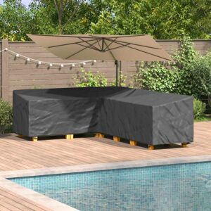Vidaxl Black Oxford L-Shaped Furniture Cover - Outdoor Protection Vidaxl Black Oxford L-Shaped Furniture Cover - Outdoor Protection