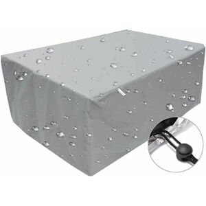 ERHOPE Garden Furniture Cover, Waterproof, Windproof, Anti-UV Tarpaulin, Rectangular 210D Oxford Fabric Protective Cover, Grey, 120 x 120 x 74 cm ERHOPE Garden Furniture Cover, Waterproof, Windproof, Anti-UV Tarpaulin, Rectangular 210D Oxford Fabric Protective Cover, Grey, 120 x 120 x 74 cm