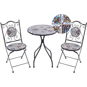 BELIANI Bistro Set Folding CIVITA Metal Black BELIANI Bistro Set Folding CIVITA Metal Black