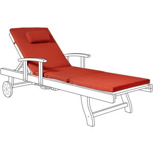 Beliani - Outdoor Garden Chair Seat Pad Cushion Linen Polyester Red Toscana/Java/Amantea Beliani - Outdoor Garden Chair Seat Pad Cushion Linen Polyester Red Toscana/Java/Amantea