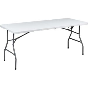 Beliani - Outdoor Garden Dining Table for 6 Rectangular Folding with Metal Legs 180 x 74 cm White Cugnoli Beliani - Outdoor Garden Dining Table for 6 Rectangular Folding with Metal Legs 180 x 74 cm White Cugnoli