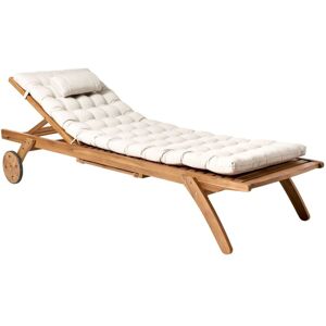 Beliani - Outdoor Garden Patio Poolside Lounger Sunbed Wood Natural Cushion Light Beige Cesana Beliani - Outdoor Garden Patio Poolside Lounger Sunbed Wood Natural Cushion Light Beige Cesana