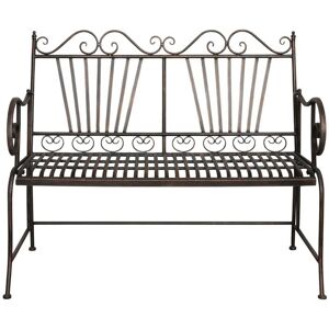 BISCOTTINI Outdoor iron bench 113x58x94 cm Garden sofa Bronzed bench Metal bench 2 seater entrance chair Indoor sofa Cast iron bench BISCOTTINI Outdoor iron bench 113x58x94 cm Garden sofa Bronzed bench Metal bench 2 seater entrance chair Indoor sofa Cast iron bench