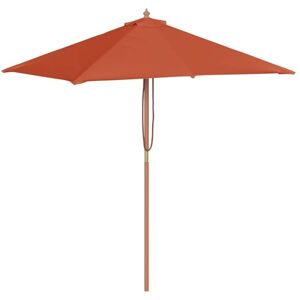 vidaXL Garden Parasol with Wooden Pole 150x200 cm Terracotta - Garden Parasol vidaXL Garden Parasol with Wooden Pole 150x200 cm Terracotta - Garden Parasol