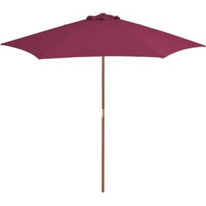 vidaXL Garden Parasol with Wooden Pole - 270 cm - Bordeaux Red - Garden parasol vidaXL Garden Parasol with Wooden Pole - 270 cm - Bordeaux Red - Garden parasol