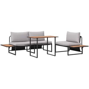 Garden Dining Set 3 pcs Light grey Steel Vidaxl Garden Dining Set 3 pcs Light grey Steel Vidaxl