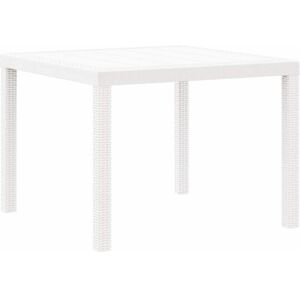 Garden Table White 100 x 100 x 73 cm Poly Rattan vidaXL Garden Table White 100 x 100 x 73 cm Poly Rattan vidaXL