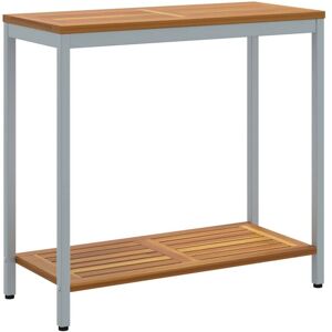 Vidaxl - Outdoor Table with Storage Natural and grey 80 x 35 x 75 cm Vidaxl - Outdoor Table with Storage Natural and grey 80 x 35 x 75 cm