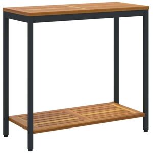 Outdoor Table with Storage Natural and black 80 x 35 x 75 cm vidaXL Outdoor Table with Storage Natural and black 80 x 35 x 75 cm vidaXL