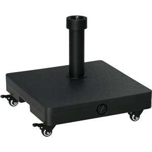 Outsunny 20kg Heavy Duty Garden Parasol Base with Wheels for Patio Deck Black Outsunny 20kg Heavy Duty Garden Parasol Base with Wheels for Patio Deck Black