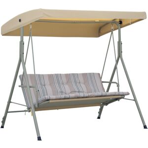 Outsunny 3 Person Porch Swing Chair Outdoor Lounge Bench Canopy Light Brown Outsunny 3 Person Porch Swing Chair Outdoor Lounge Bench Canopy Light Brown
