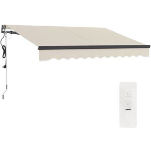 Outsunny - 3 x 2.5m Electric Retractable Awning w/ Aluminium Frame Beige Outsunny - 3 x 2.5m Electric Retractable Awning w/ Aluminium Frame Beige