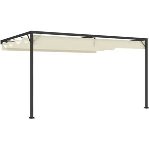 Outsunny - 4 x 3(m) Outdoor Pergola Retractable Canopy Wall Mounted, Cream Outsunny - 4 x 3(m) Outdoor Pergola Retractable Canopy Wall Mounted, Cream