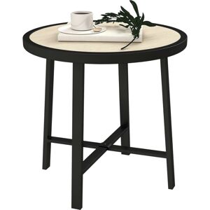 50.5cm Round Garden Table with spc Tabletop, Nature Wood Finish - Outsunny 50.5cm Round Garden Table with spc Tabletop, Nature Wood Finish - Outsunny