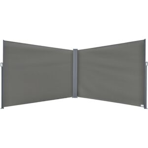 Outsunny - 6 x 2m Patio Double Side Awning Folding Privacy Screen Fence Grey Outsunny - 6 x 2m Patio Double Side Awning Folding Privacy Screen Fence Grey