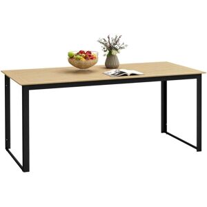 Outsunny - Garden Dining Table for 6 People with Slatted Table Top Metal Frame Outsunny - Garden Dining Table for 6 People with Slatted Table Top Metal Frame