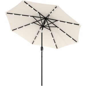 Outsunny - Garden Parasol Outdoor Tilt Sun Umbrella led Light Hand Crank Off White Outsunny - Garden Parasol Outdoor Tilt Sun Umbrella led Light Hand Crank Off White