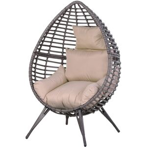Outsunny - Outdoor indoor Wicker Teardrop Chair with Cushion Rattan Lounger Beige Outsunny - Outdoor indoor Wicker Teardrop Chair with Cushion Rattan Lounger Beige