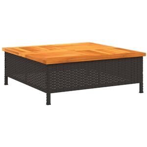 Parasol Base Cover Black 70x70x25 cm Poly Rattan and Acacia vidaXL Parasol Base Cover Black 70x70x25 cm Poly Rattan and Acacia vidaXL