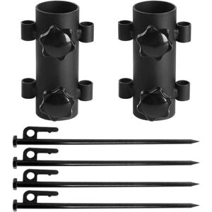 YMYNY Parasol Base, Outdoor Parasol Ground Sleeve with 4pcs 40cm Nails, Detachable Parasol Base for Outdoor Fishing, Garden, Fishing, Beach (Black) YMYNY Parasol Base, Outdoor Parasol Ground Sleeve with 4pcs 40cm Nails, Detachable Parasol Base for Outdoor Fishing, Garden, Fishing, Beach (Black)