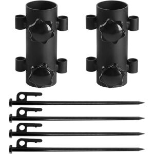 Memkey - Parasol Base, Outdoor Parasol Ground Sleeve with 4pcs 40cm Nails, Detachable Parasol Base for Outdoor Fishing, Garden, Fishing, Beach (Black) Memkey - Parasol Base, Outdoor Parasol Ground Sleeve with 4pcs 40cm Nails, Detachable Parasol Base for Outdoor Fishing, Garden, Fishing, Beach (Black)