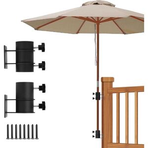 CYSLMUK Patio Umbrella Stand, Stainless Steel Outdoor Umbrella Base Bracket - Patio Railing Mounting Bracket for Deck, Balcony or Outdoor Courtyard (Fits up CYSLMUK Patio Umbrella Stand, Stainless Steel Outdoor Umbrella Base Bracket - Patio Railing Mounting Bracket for Deck, Balcony or Outdoor Courtyard (Fits up
