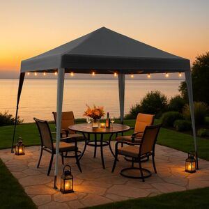 Home Source - Pop Up Gazebo 3m x 3m Outdoor Garden Marquee Tent Easy Up Grey With Carry Bag Home Source - Pop Up Gazebo 3m x 3m Outdoor Garden Marquee Tent Easy Up Grey With Carry Bag