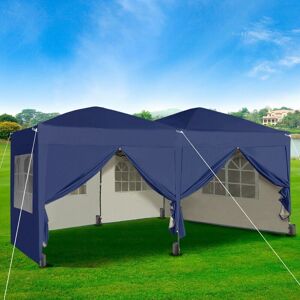 Mcc Direct - Pop-up Gazebo 3m x 6m with Sides Wind Bars & 6 Weight Bags Water Proof Canopy blue Mcc Direct - Pop-up Gazebo 3m x 6m with Sides Wind Bars & 6 Weight Bags Water Proof Canopy blue