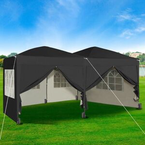 Mcc Direct - Pop-up Gazebo 3m x 6m with Sides Wind Bars & 6 Weight Bags Water Proof Canopy black Mcc Direct - Pop-up Gazebo 3m x 6m with Sides Wind Bars & 6 Weight Bags Water Proof Canopy black