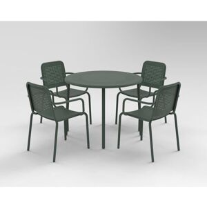 Royalcraft Porto 4 Seater Stacking Round Dining Set - Steel - Olive Royalcraft Porto 4 Seater Stacking Round Dining Set - Steel - Olive