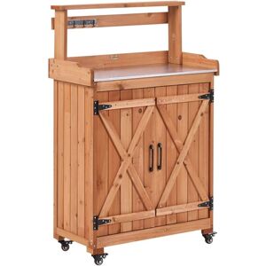 BELIANI Potting Bench ALTOLIA Fir Wood 70 cm 40 cm Brown BELIANI Potting Bench ALTOLIA Fir Wood 70 cm 40 cm Brown