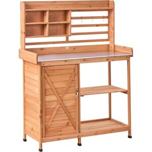 BELIANI Potting Bench MELDOLA Fir Wood 113 cm 48 cm Light Brown BELIANI Potting Bench MELDOLA Fir Wood 113 cm 48 cm Light Brown