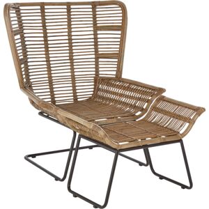 Brondesbury Lounge Chair & Footstool - Natural Rattan, Black Iron - Product Type Brondesbury Lounge Chair & Footstool - Natural Rattan, Black Iron - Product Type