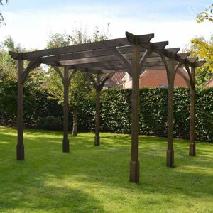 RUTLAND COUNTY GARDEN FURNITURE LTD Premium Pergola 6 Post - L480 x W480 x H270 cm - Rustic Brown RUTLAND COUNTY GARDEN FURNITURE LTD Premium Pergola 6 Post - L480 x W480 x H270 cm - Rustic Brown