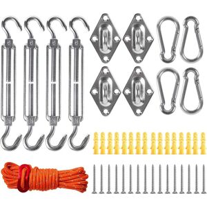 COOCHEER Premium shade sail hardware kit for installing triangular and rectangular shade sails COOCHEER Premium shade sail hardware kit for installing triangular and rectangular shade sails