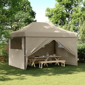 Vidaxl - Foldable Party Tent Pop-Up with 4 Sidewalls Taupe Vidaxl - Foldable Party Tent Pop-Up with 4 Sidewalls Taupe