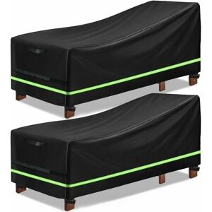 DEWDAT Protective Cover for Sun Lounger, Garden Lounger, Water Repellent 420D Oxford Protective Cover (2Pcs, Black) DEWDAT Protective Cover for Sun Lounger, Garden Lounger, Water Repellent 420D Oxford Protective Cover (2Pcs, Black)