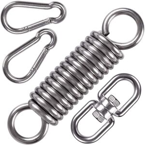 AOUGO Punching Bag Hooks Stainless Steel, Hammock Swing Spring Hanging Kit, Swivel Hanging Hooks with 2 Spring Carabiners for Hanging Chair, Swings, Heavy AOUGO Punching Bag Hooks Stainless Steel, Hammock Swing Spring Hanging Kit, Swivel Hanging Hooks with 2 Spring Carabiners for Hanging Chair, Swings, Heavy