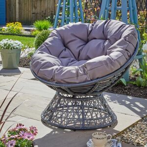 HOME SOURCE Rattan Egg Chair Garden Furniture Waterproof Cushion Indoor Outdoor Dark Grey HOME SOURCE Rattan Egg Chair Garden Furniture Waterproof Cushion Indoor Outdoor Dark Grey