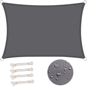 Tinor - Rectangular Shade Sail 3x4 m Waterproof Anti 93% uv Water Resistant Wind Protection Polyester with uv Protection for Garden Patio Camping Grey Tinor - Rectangular Shade Sail 3x4 m Waterproof Anti 93% uv Water Resistant Wind Protection Polyester with uv Protection for Garden Patio Camping Grey