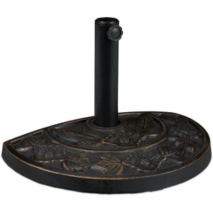 Relaxdays half garden parasol base, weatherproof, heavy, for 38 mm pole, BxD: 50 x 32 cm, brown Relaxdays half garden parasol base, weatherproof, heavy, for 38 mm pole, BxD: 50 x 32 cm, brown