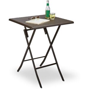 Relaxdays - bastian Garden Table Folding Table Square 74 x 61.5 x 61.5 cm for Backyard, Balcony or Patio with Metal Frame in Rattan Look as Side Relaxdays - bastian Garden Table Folding Table Square 74 x 61.5 x 61.5 cm for Backyard, Balcony or Patio with Metal Frame in Rattan Look as Side