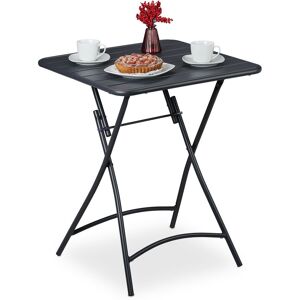 Foldable outdoor table, garden patio, square-shaped, 59 x 59 x 74 cm (LxWxH), weatherproof, steel, anthracite - Relaxdays Foldable outdoor table, garden patio, square-shaped, 59 x 59 x 74 cm (LxWxH), weatherproof, steel, anthracite - Relaxdays