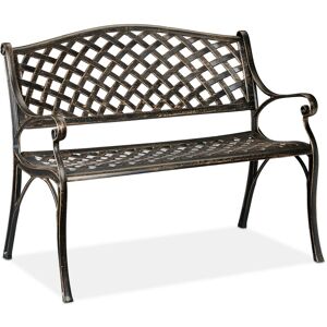 Relaxdays - garden bench, 2 seater, terrace & patio, antique-looking design, aluminium, weatherproof, black-bronze Relaxdays - garden bench, 2 seater, terrace & patio, antique-looking design, aluminium, weatherproof, black-bronze
