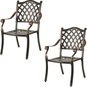 Relaxdays garden chair, with armrests, metal, vintage armchair, HWD: 91 x 63 x 63 cm, garden & balcony, black/bronze Relaxdays garden chair, with armrests, metal, vintage armchair, HWD: 91 x 63 x 63 cm, garden & balcony, black/bronze