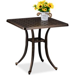 Relaxdays - Garden Side Table, Antique, Cast Aluminum, 53x54x54 cm, Weatherproof, Square, Balcony & Patio, Black/Bronze Relaxdays - Garden Side Table, Antique, Cast Aluminum, 53x54x54 cm, Weatherproof, Square, Balcony & Patio, Black/Bronze
