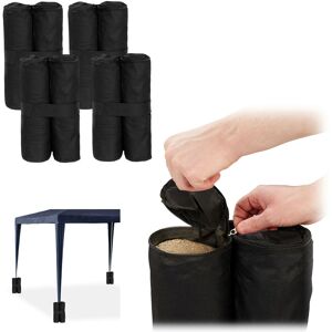 Relaxdays - Gazebo Weights, Pack of 4, Outdoor Weight Bags, Fillable with Sand & Gravel, Tent Anchor, 10 kg per Leg, Black Relaxdays - Gazebo Weights, Pack of 4, Outdoor Weight Bags, Fillable with Sand & Gravel, Tent Anchor, 10 kg per Leg, Black